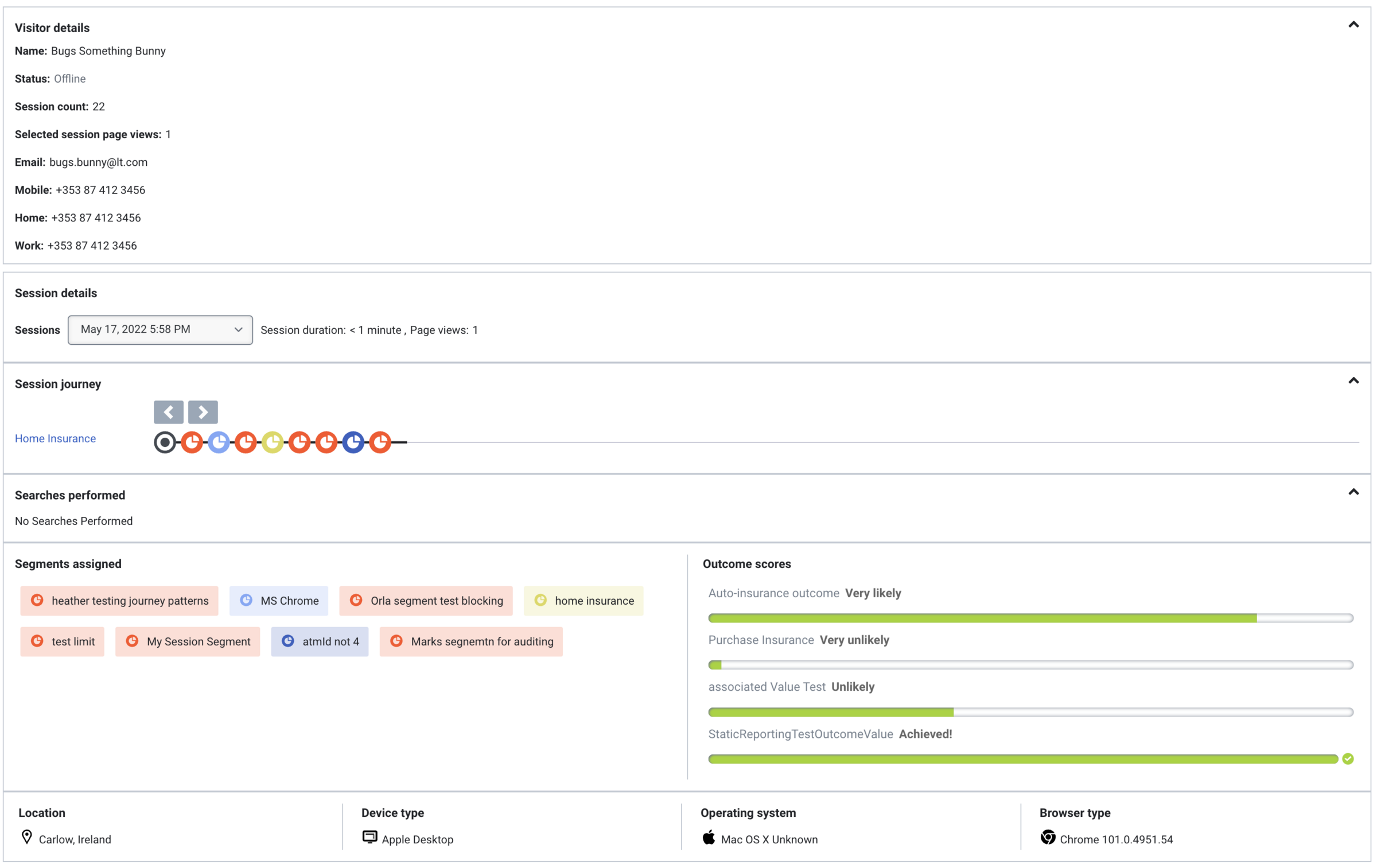 Agent's view of customer journey