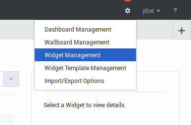 Click the gear icon and then select Widget Management.