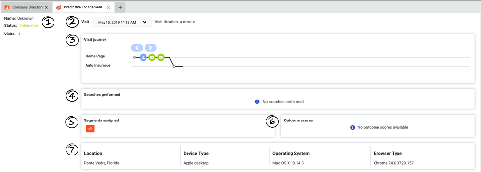 Agent's view of customer journey