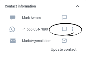 Contact information area in the Conversation tab.