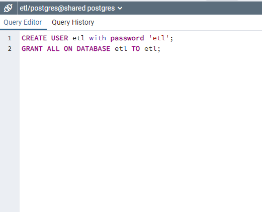 The Create User screen in the database management UI.