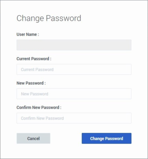 A screenshot of the Change Password dialog box.