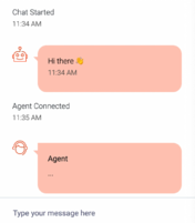 The WebChat widget in light theme with initial chat bot interaction
