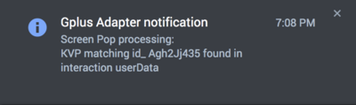 Screen pop message when id_ exists in the interaction userData