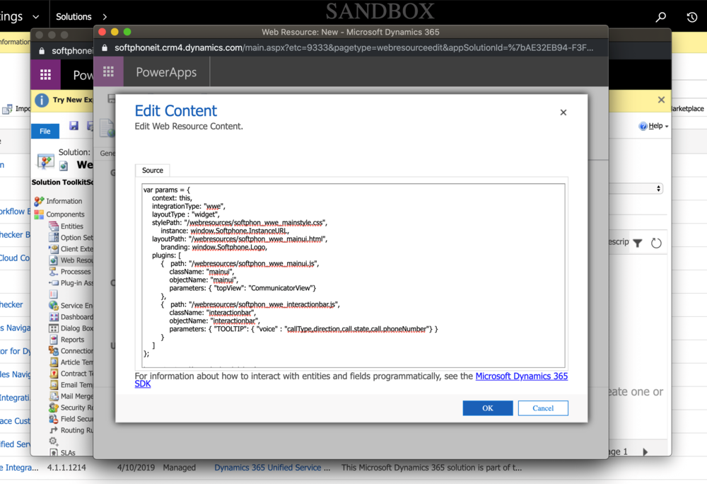 Adding the related JavaScript code in the new unmanaged solution’s Text Editor
