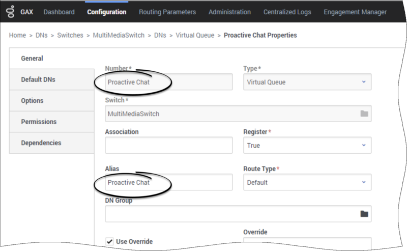 Sample virtual queue configuration