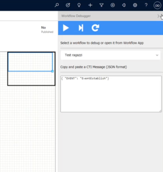 After clicking it, the Workflow Debugger is opened