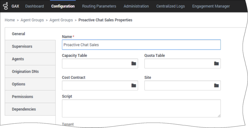 The second agent group associated with the Proactive Chat virtual queue