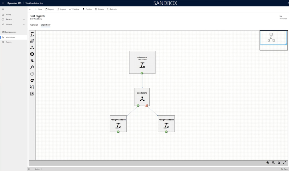 An example of the Workflow Designer graphic interface