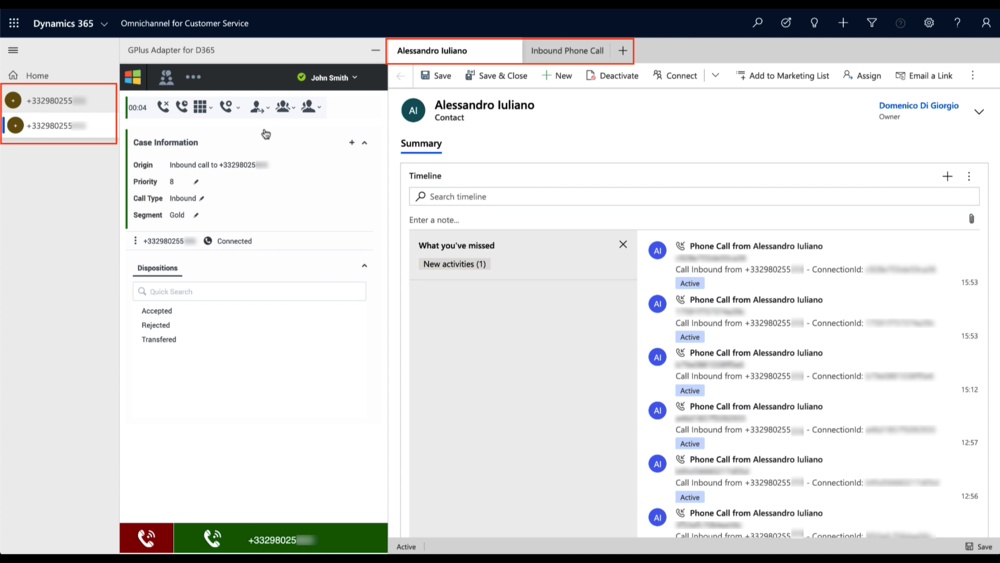 Example of concurrent sessions and application tabs handled through the CIF V2.0’s multi-session and application management