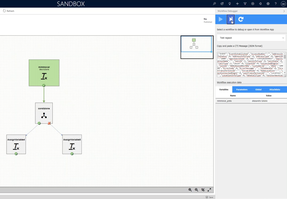 An example of a Workflow working correctly and turned green